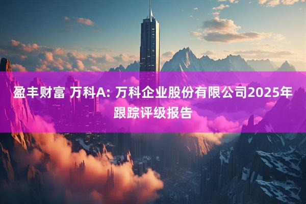 盈丰财富 万科A: 万科企业股份有限公司2025年跟踪评级报告